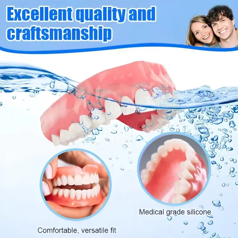 Full Mouth False Teeth Set Cosmetic Denture Kit for Instant Smile Enhancement