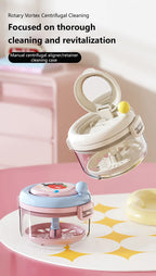 Denture Cleaning Case Dental Appliance Bath Box with Rotary Tray for Daily Hygiene Travel Storage