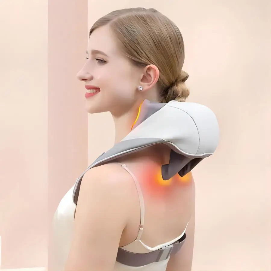 Wireless Neck Shoulder Massager Deep Tissue Kneading Pillow for Pain Relief and Home Relaxing