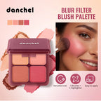 4 Color Blush Palette Matte Face Powder Makeup Set for Natural Cheek Glow