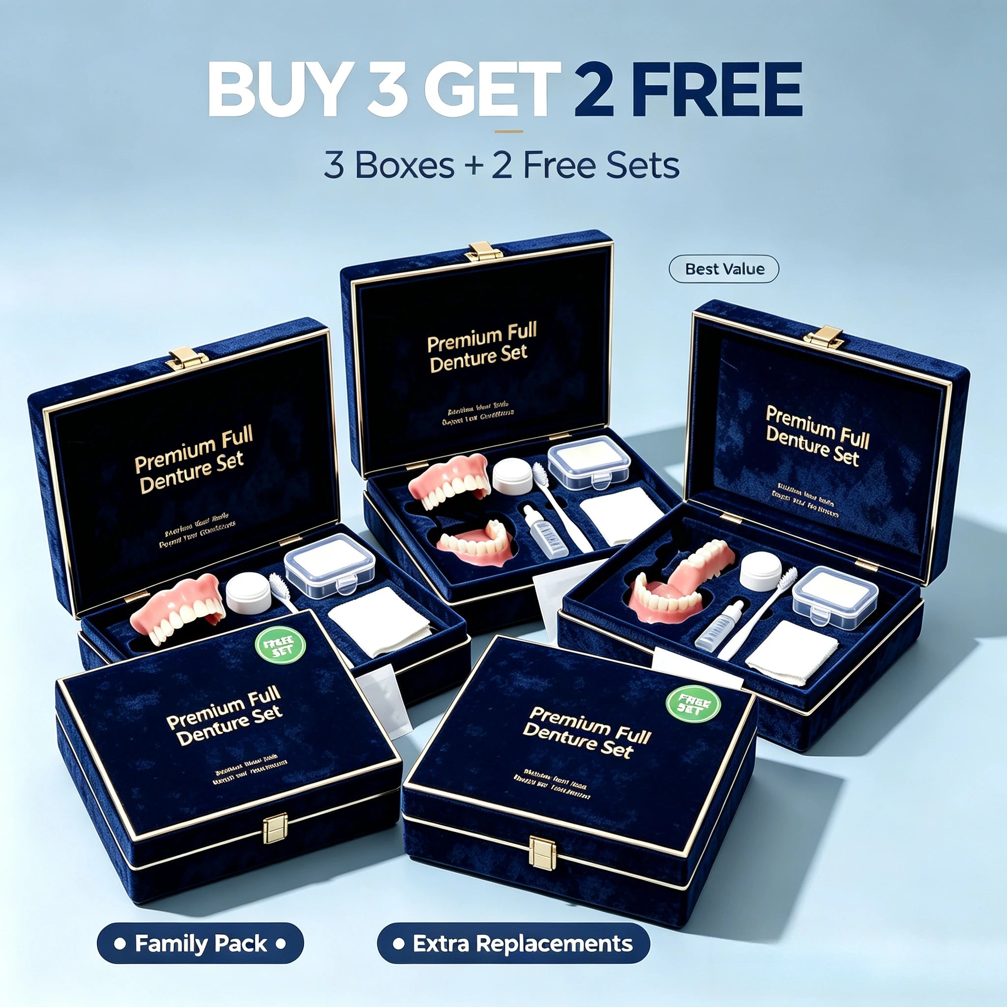 Full Mouth False Teeth Set Cosmetic Denture Kit for Instant Smile Enhancement - 15