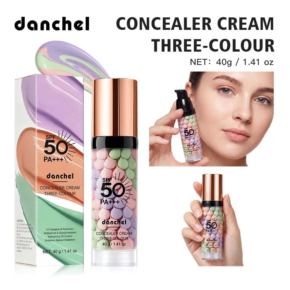 3-in-1 Color Correcting Primer SPF 50 Makeup Base for Radiant Even Skin Tone and Sun Protection