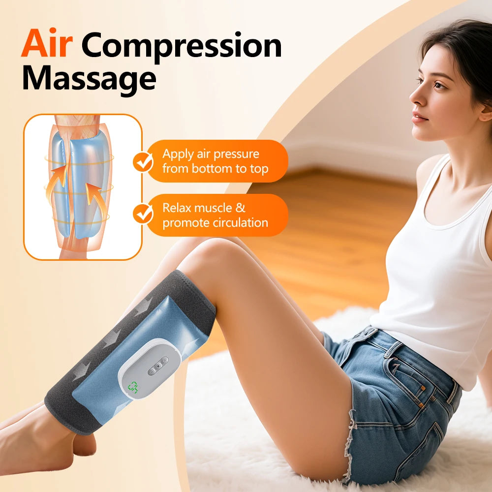 Wireless Calf Massager Air Compression Leg Wrap for Muscle Recovery and Circulation