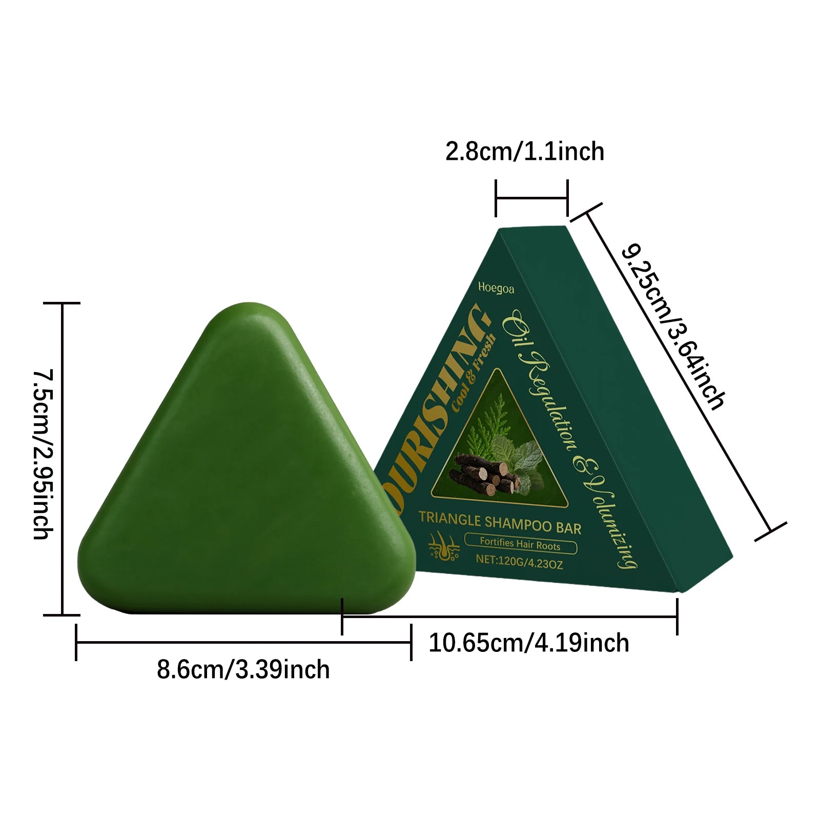 Triangle Hair Growth Soap Natural Herbal Shampoo Bar for Strengthening Thinning Hair and Oil Control - 6