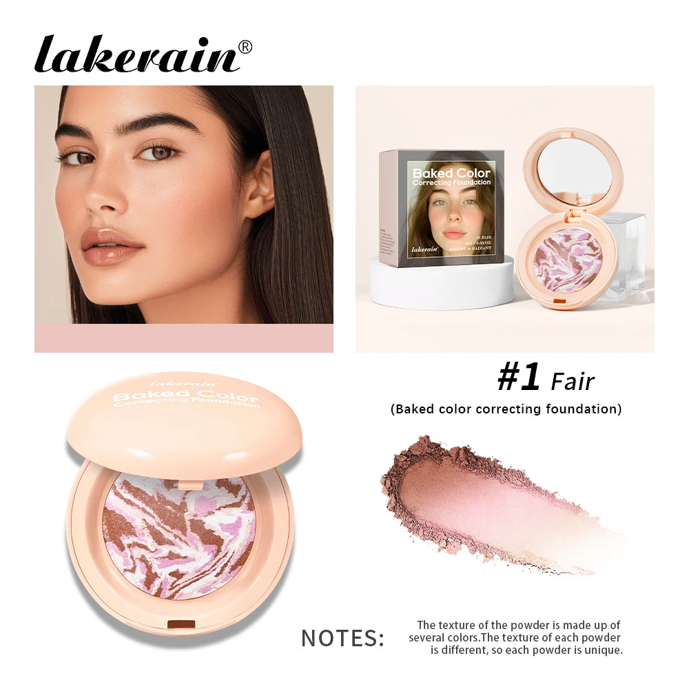 Baked Color Correcting Foundation Pressed Powder Palette for Flawless Makeup Finish