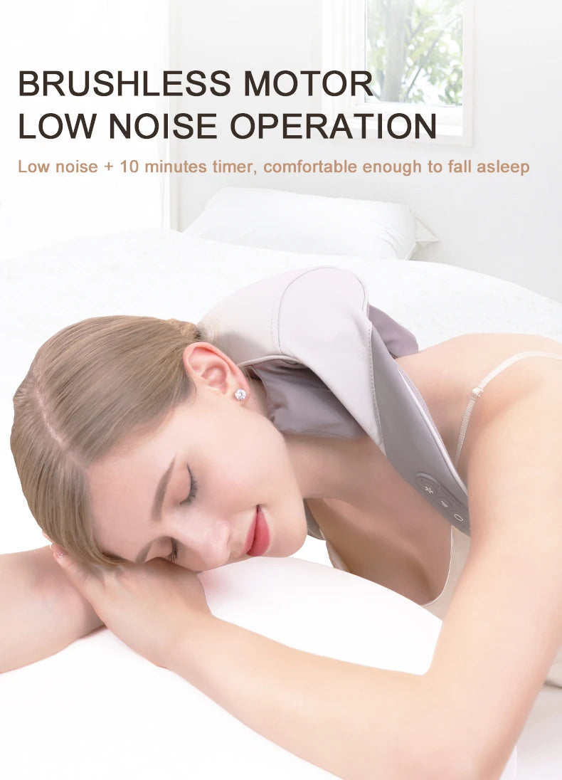 Wireless Neck Shoulder Massager Deep Tissue Kneading Pillow for Pain Relief and Home Relaxing