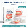 Adjustable Cosmetic Dentures Fake Teeth Set Custom Fit for Men Women Daily Smile Enhancement
