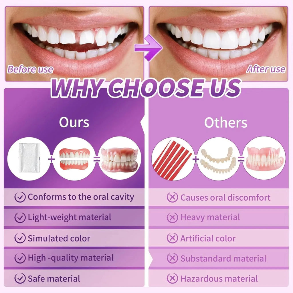 Silicone Dentures Full Set Fake Teeth for Natural Comfort Smile and Oral Beauty Improvement