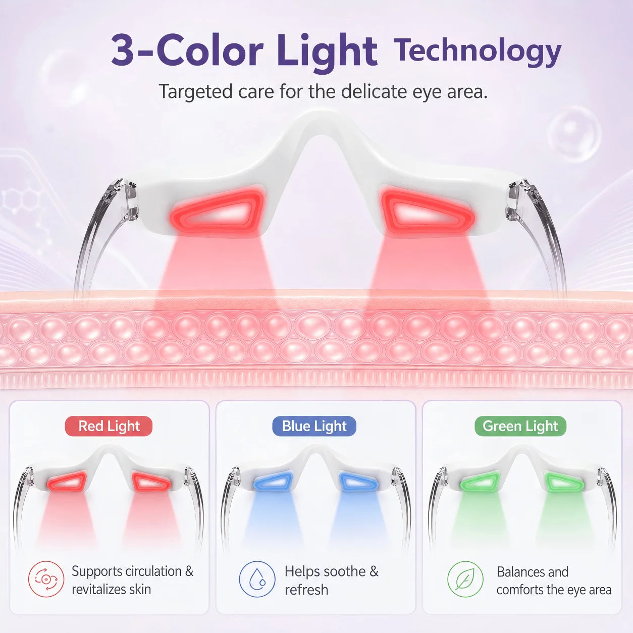 Red Light Eye Massager LED Beauty Device for Skin Firming and Puffiness Reduction - 11