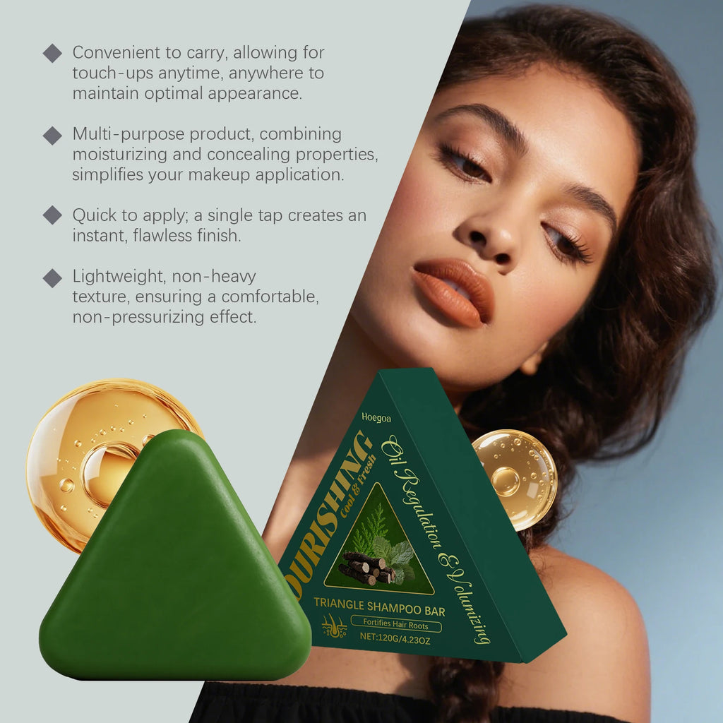 Triangle Hair Growth Soap Natural Herbal Shampoo Bar for Strengthening Thinning Hair and Oil Control