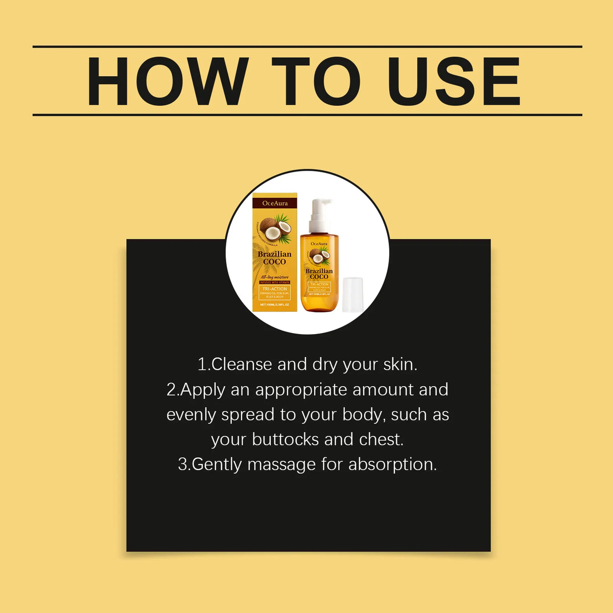 Coconut Firming Oil Skin Tightening Moisturizer for Body Hydration and Elasticity Recovery