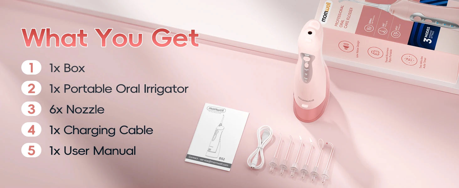 Portable Water Flosser Electric Oral Irrigator Rechargeable Teeth Cleaner for Home and Travel - 18