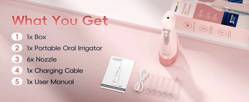 Portable Water Flosser Electric Oral Irrigator Rechargeable Teeth Cleaner for Home and Travel