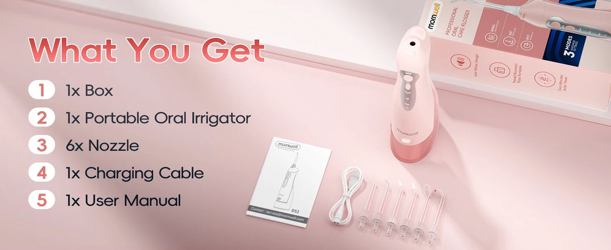 Portable Water Flosser Electric Oral Irrigator Rechargeable Teeth Cleaner for Home and Travel