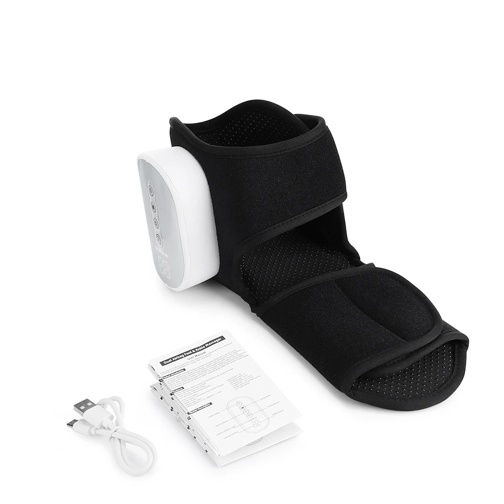 Cordless Foot Ankle Massager Heated Air Compression Wrap for Relaxation Pain Relief Home Use