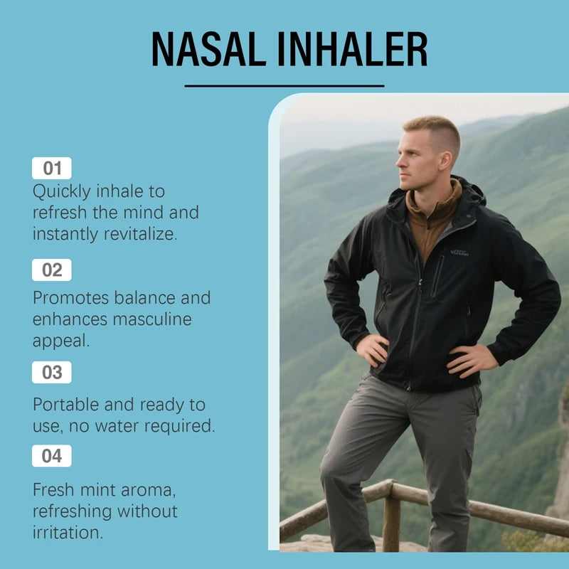 Men Nasal Inhaler Energy Stick Cooling Nourishing Nasal Suction for Daily Confidence