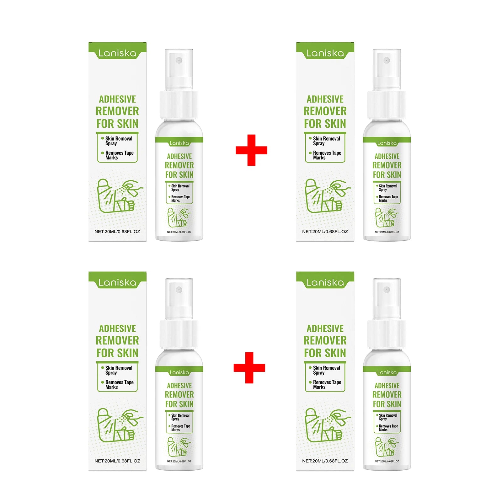 Adhesive Remover Spray Gentle Tape Residue Cleaner for Removing Medical Bandages - 20