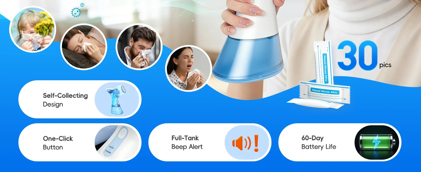 Electric Sinus Rinse Machine Nasal Irrigation Device for Easy Breathing Relief - 9