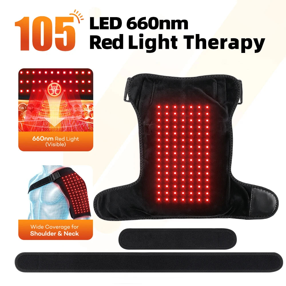 Electric Heated Shoulder Wrap Red Light Therapy Brace for Daily Joint Support Recovery - 8