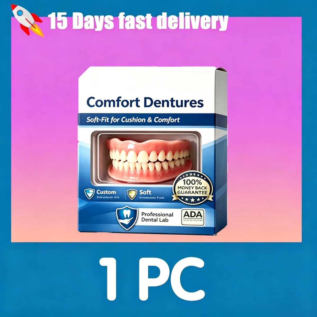 Snap On Dentures Cosmetic Teeth Veneers Instant Comfort Fit for Realistic Natural Smile