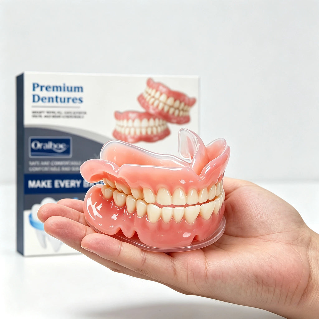 Snap On Dentures Cosmetic Teeth Veneers Natural Smile Fit for Men and Women