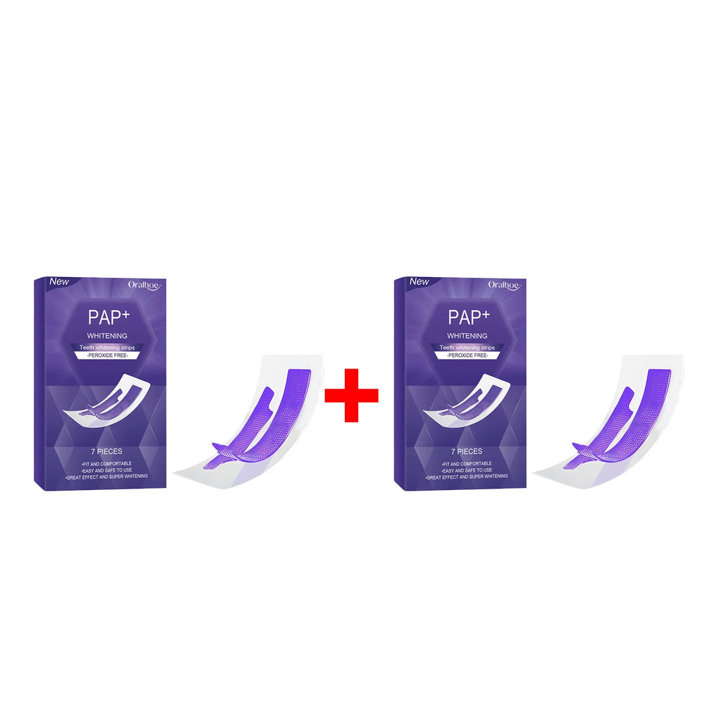 Teeth Whitening Strips Dental Bleaching Kit Gentle PAP Formula for Bright White Smile Routine