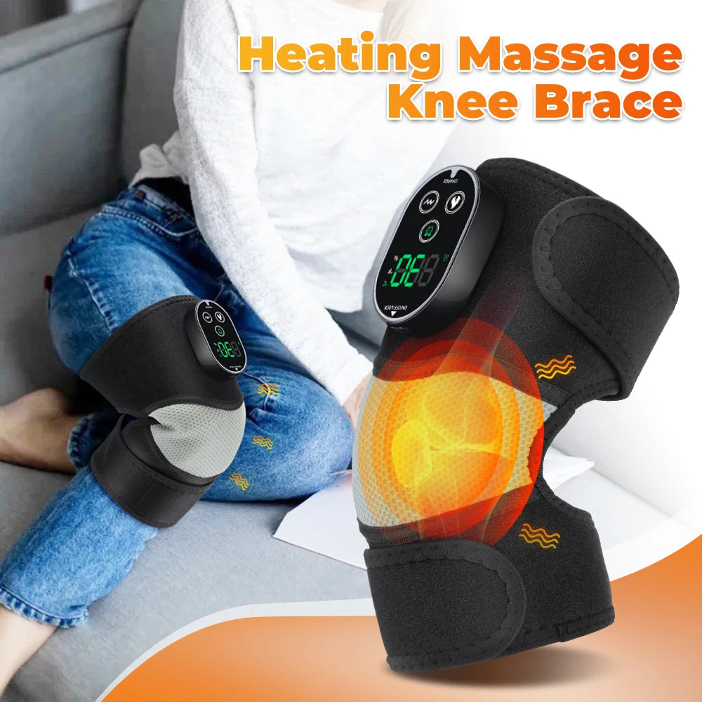 Knee Massager Electric Heat Vibration Wrap Heated Joint Relief for Leg Shoulder and Elbow Use