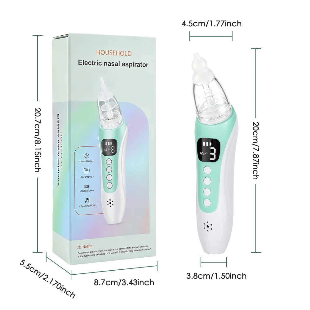 Baby Nasal Aspirator Electric Nose Sucker with 3 Suction Levels for Newborn Infants Congestion - 14