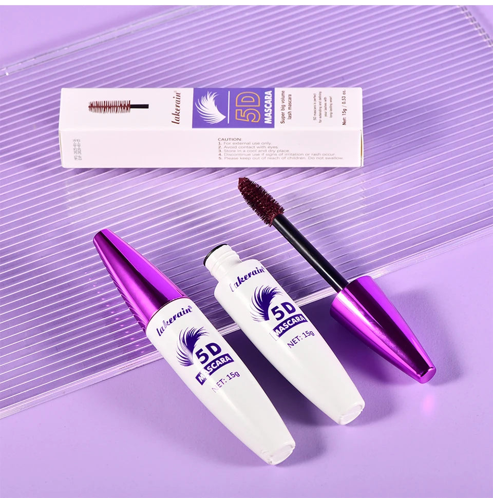 5D Mascara Waterproof Lengthening Eyelash Enhancer for Voluminous Curling Lashes Daily Makeup