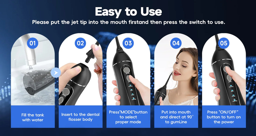Electric Water Flosser and Toothbrush Set Oral Irrigator for Teeth Whitening Gum Care