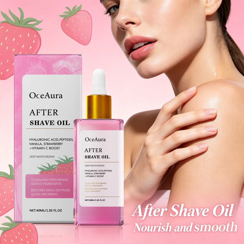 After Shave Oil Strawberry Scented Post Waxing Soothing Serum for Sensitive Skin Care