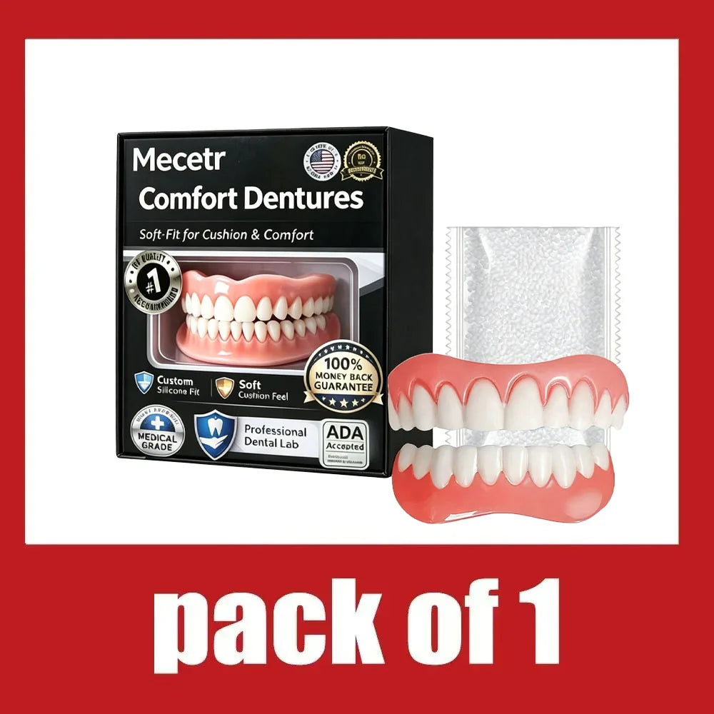 Adjustable Full Mouth Dentures Fake Teeth Cosmetic Veneer for Comfort Fit Adults and Elderly