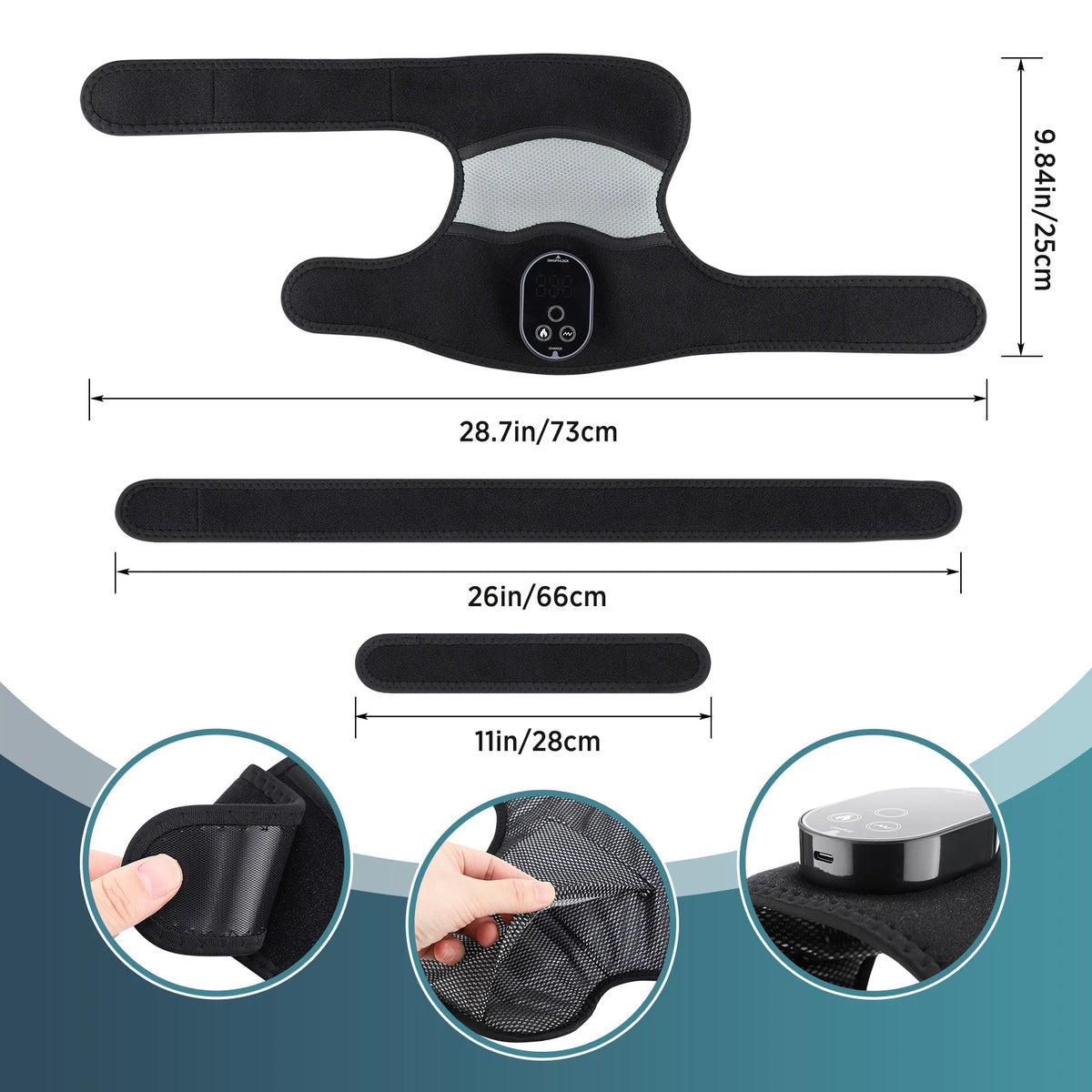 Knee Massager Electric Heat Vibration Wrap Heated Joint Relief for Leg Shoulder and Elbow Use