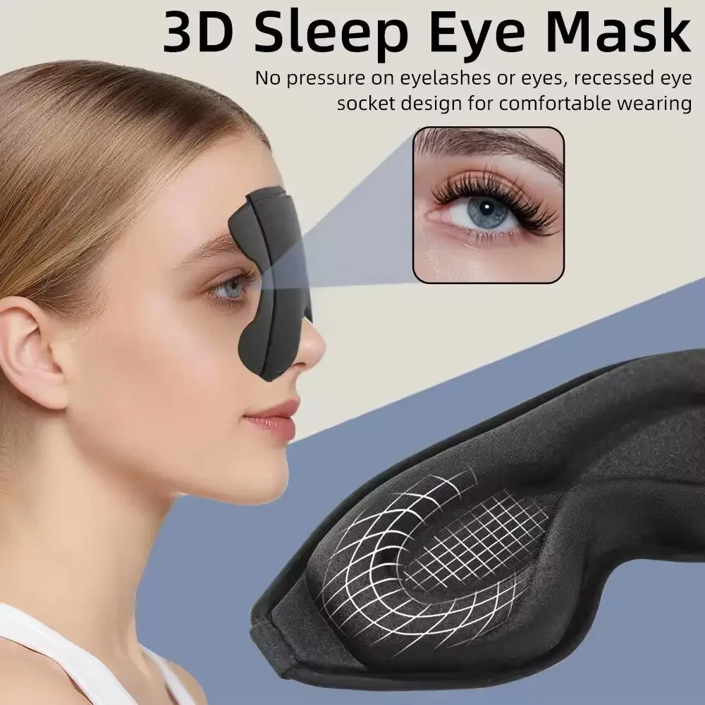 3D Sleep Mask Contoured Eye Cover Comfortable Memory Foam for Deep Night Rest