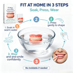 Adjustable Cosmetic Dentures Fake Teeth Set Custom Fit for Men Women Daily Smile Enhancement