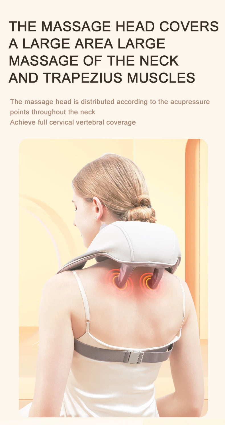 Wireless Neck Shoulder Massager Deep Tissue Kneading Pillow for Pain Relief and Home Relaxing - 11