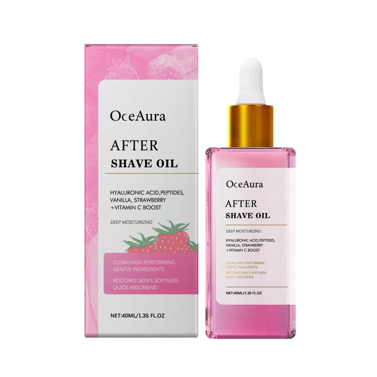 After Shave Oil Strawberry Scented Post Waxing Soothing Serum for Sensitive Skin Care