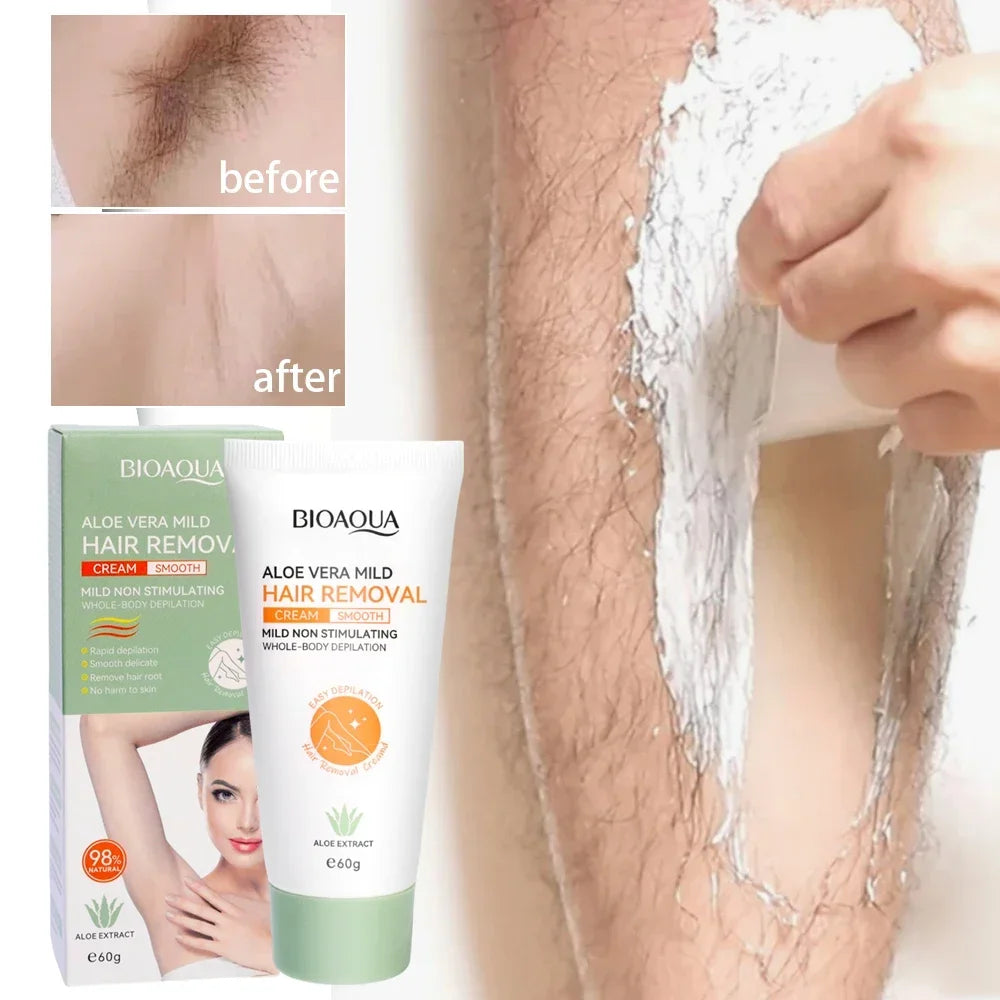 Hair Removal Cream Painless Depilatory Lotion Gentle Formula for Smooth Body Skin Care - 2