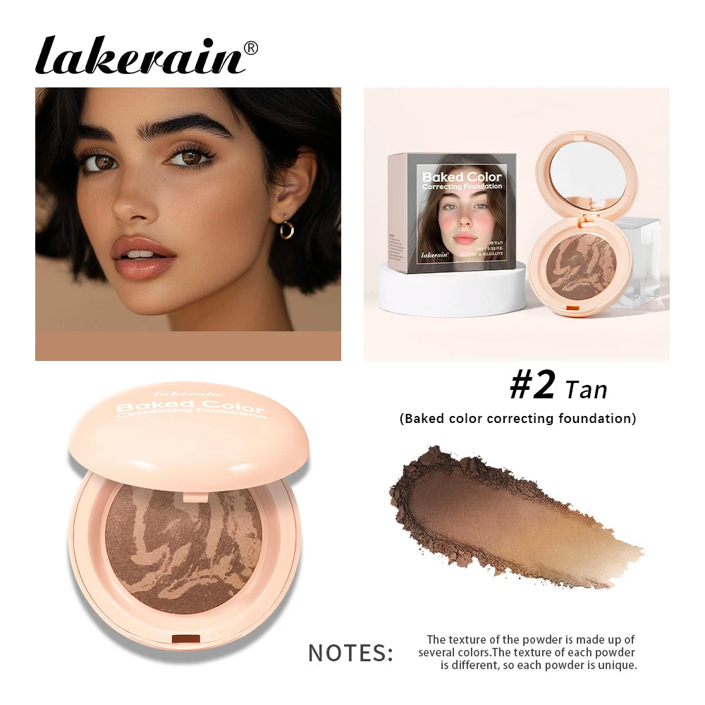 Baked Color Correcting Foundation Pressed Powder Palette for Flawless Makeup Finish