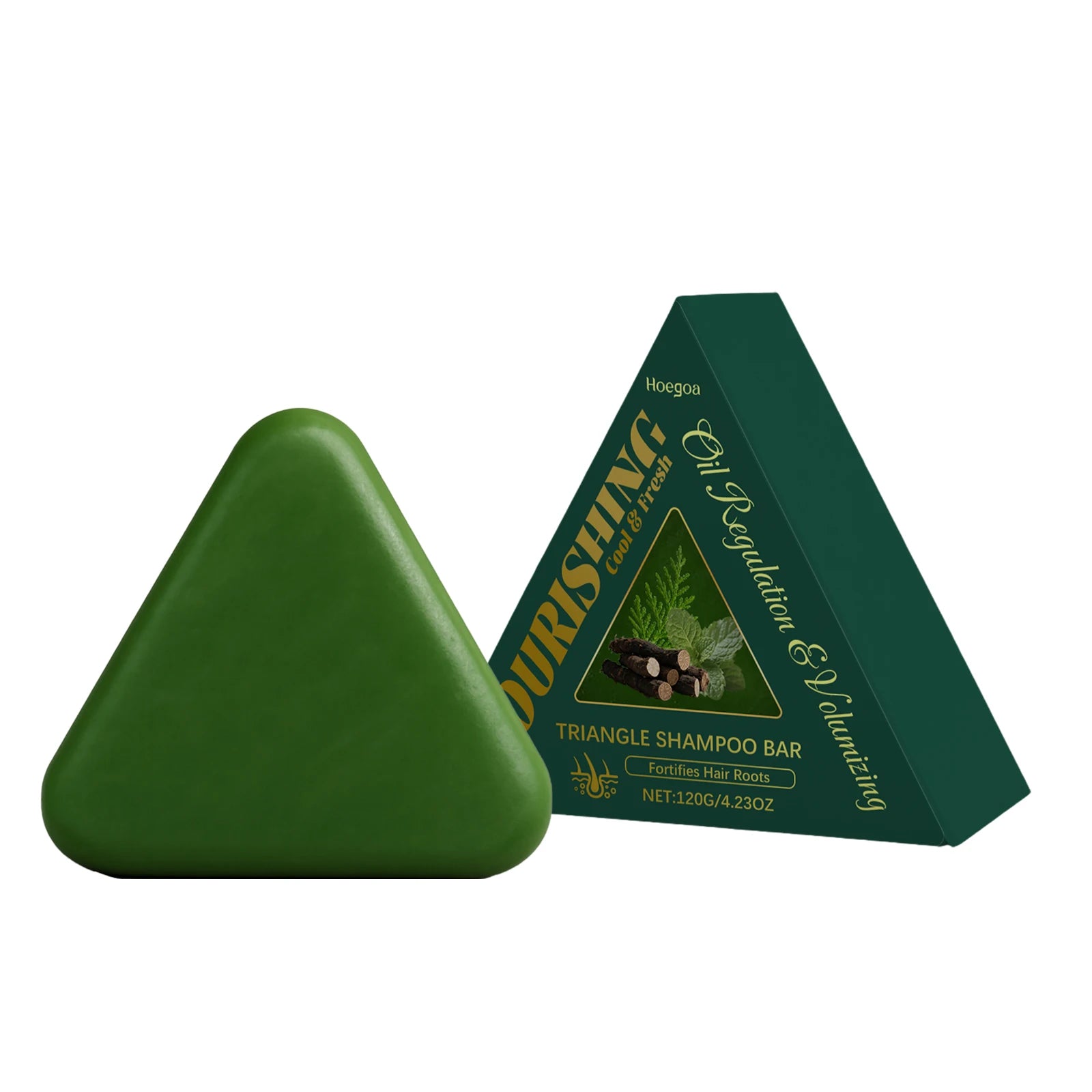 Triangle Hair Growth Soap Natural Herbal Shampoo Bar for Strengthening Thinning Hair and Oil Control - 15