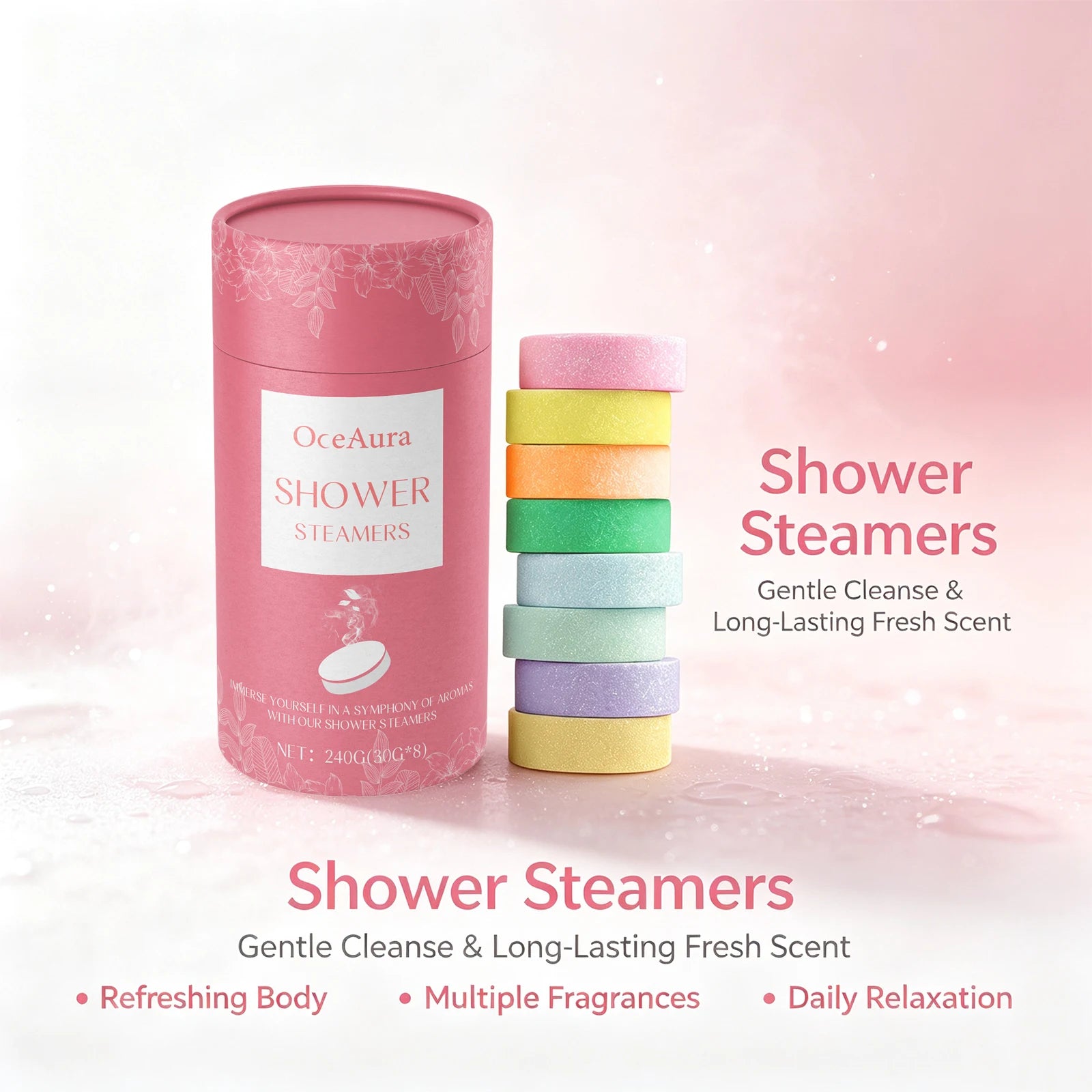Aromatherapy Shower Tablets Soothing Steamers Natural Fragrance for Stress Relief Bath Home Spa - 3