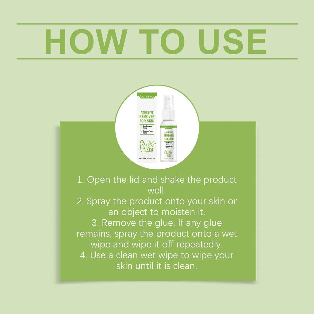 Adhesive Remover Spray Gentle Tape Residue Cleaner for Removing Medical Bandages