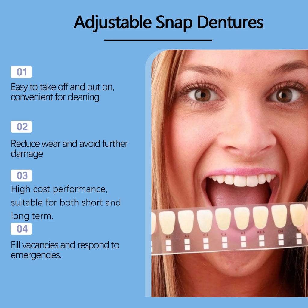 Adjustable Snap On Dentures False Teeth Cosmetic Veneers for Smile Correction