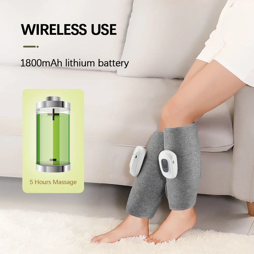 Wireless Calf Massager Air Compression Leg Wrap for Muscle Recovery and Circulation