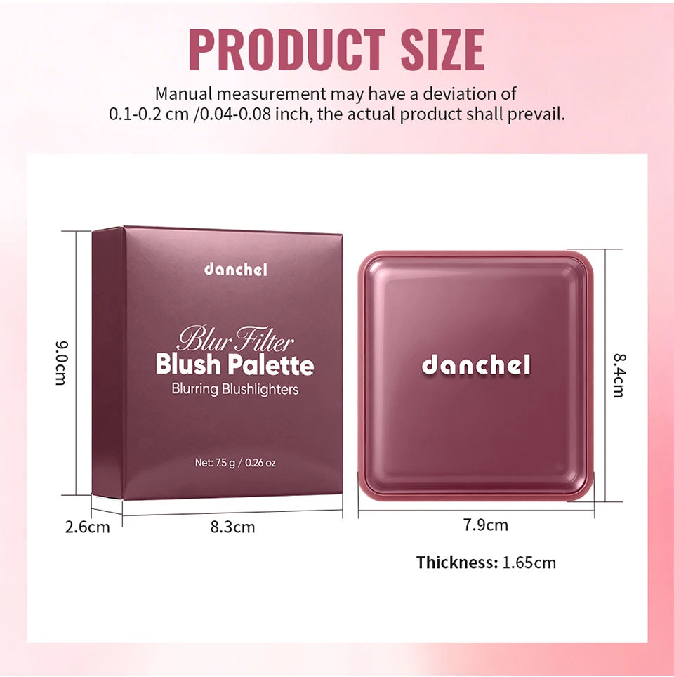 4 Color Blush Palette Matte Face Powder Makeup Set for Natural Cheek Glow - 15