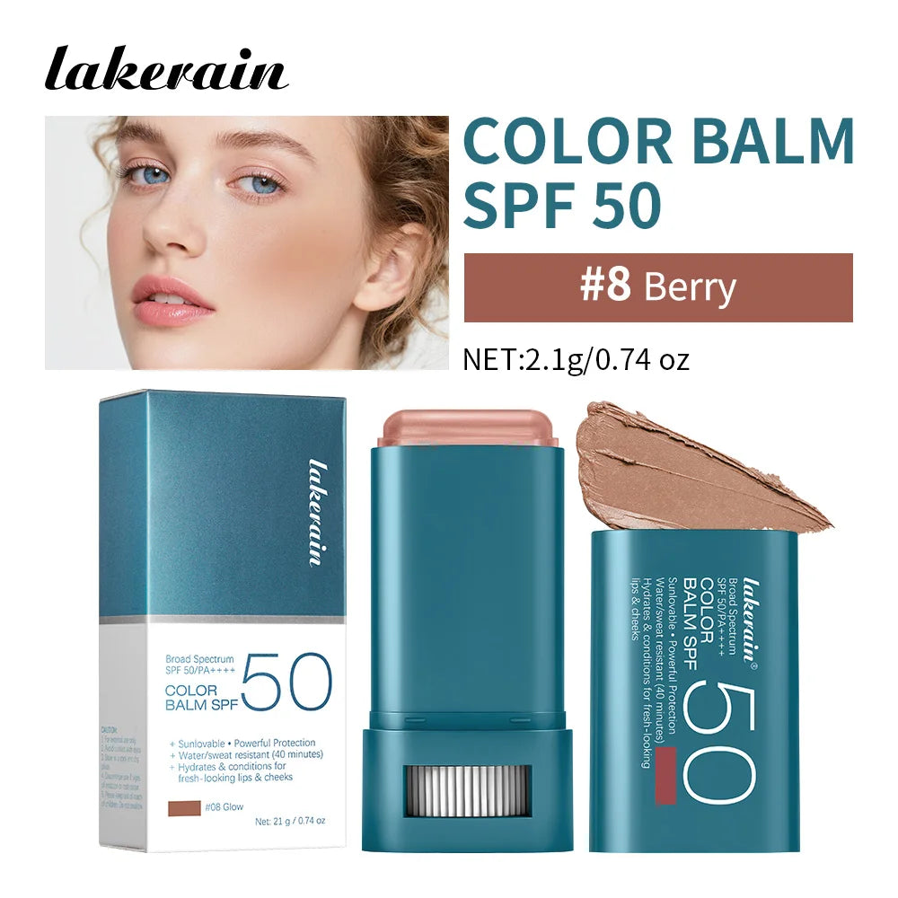 Sunscreen Blush Stick Tinted SPF 50 Cream Face Makeup for Glowing Cheeks - 22