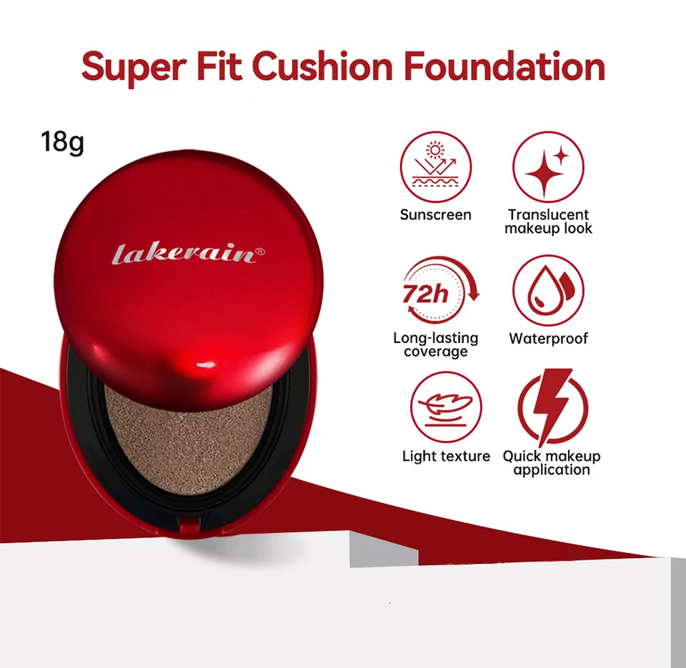 Air Cushion Foundation BB CC Cream Full Coverage Makeup for Flawless Matte Face Finish Daily Use