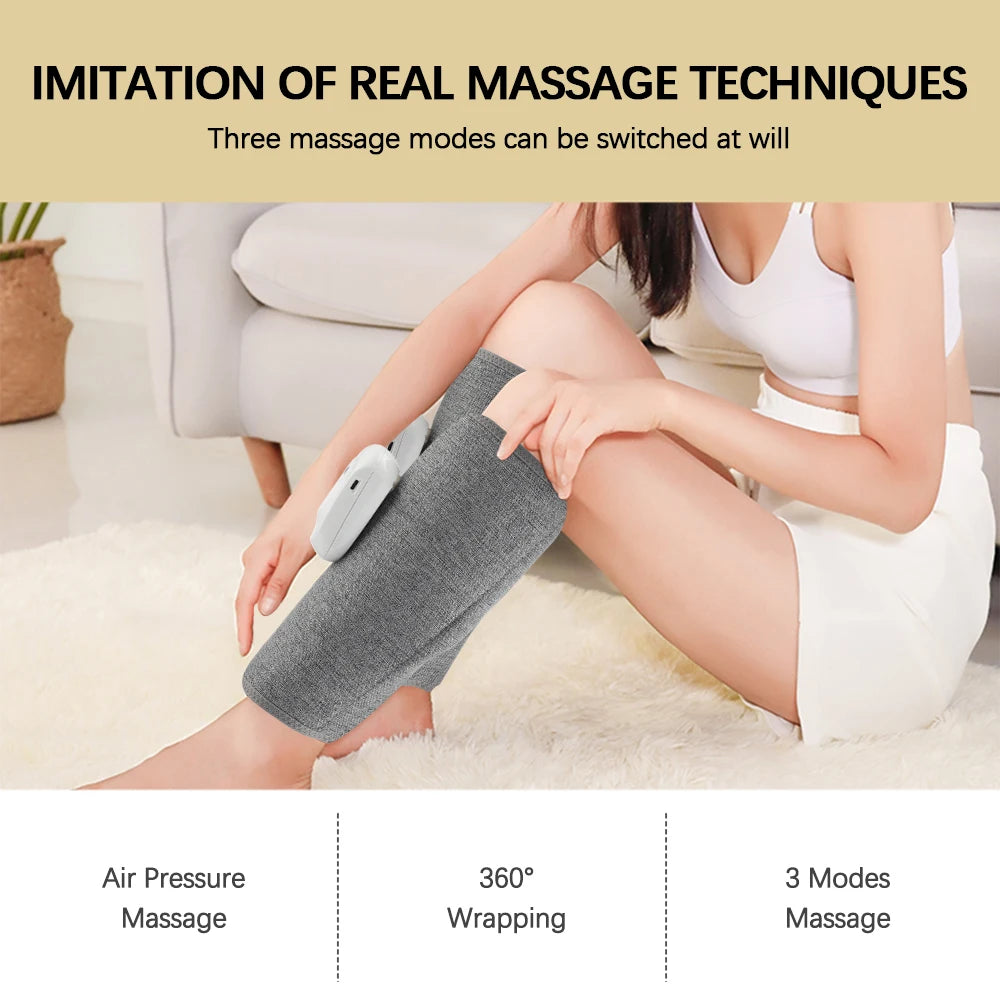 Wireless Calf Massager Air Compression Leg Wrap for Muscle Recovery and Circulation