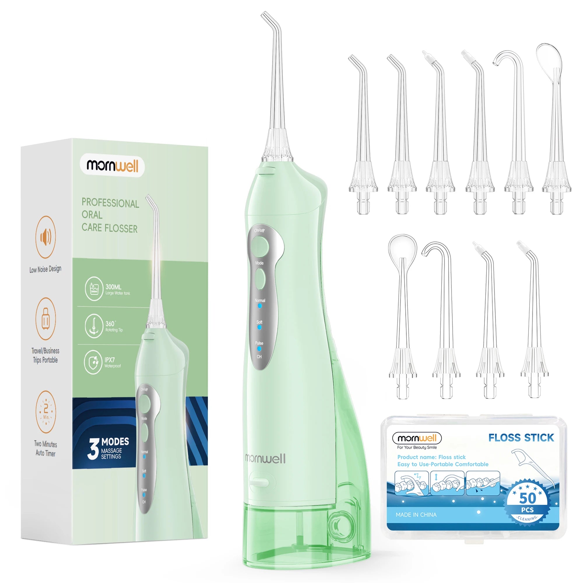 Portable Water Flosser Electric Oral Irrigator Rechargeable Teeth Cleaner for Home and Travel - 24