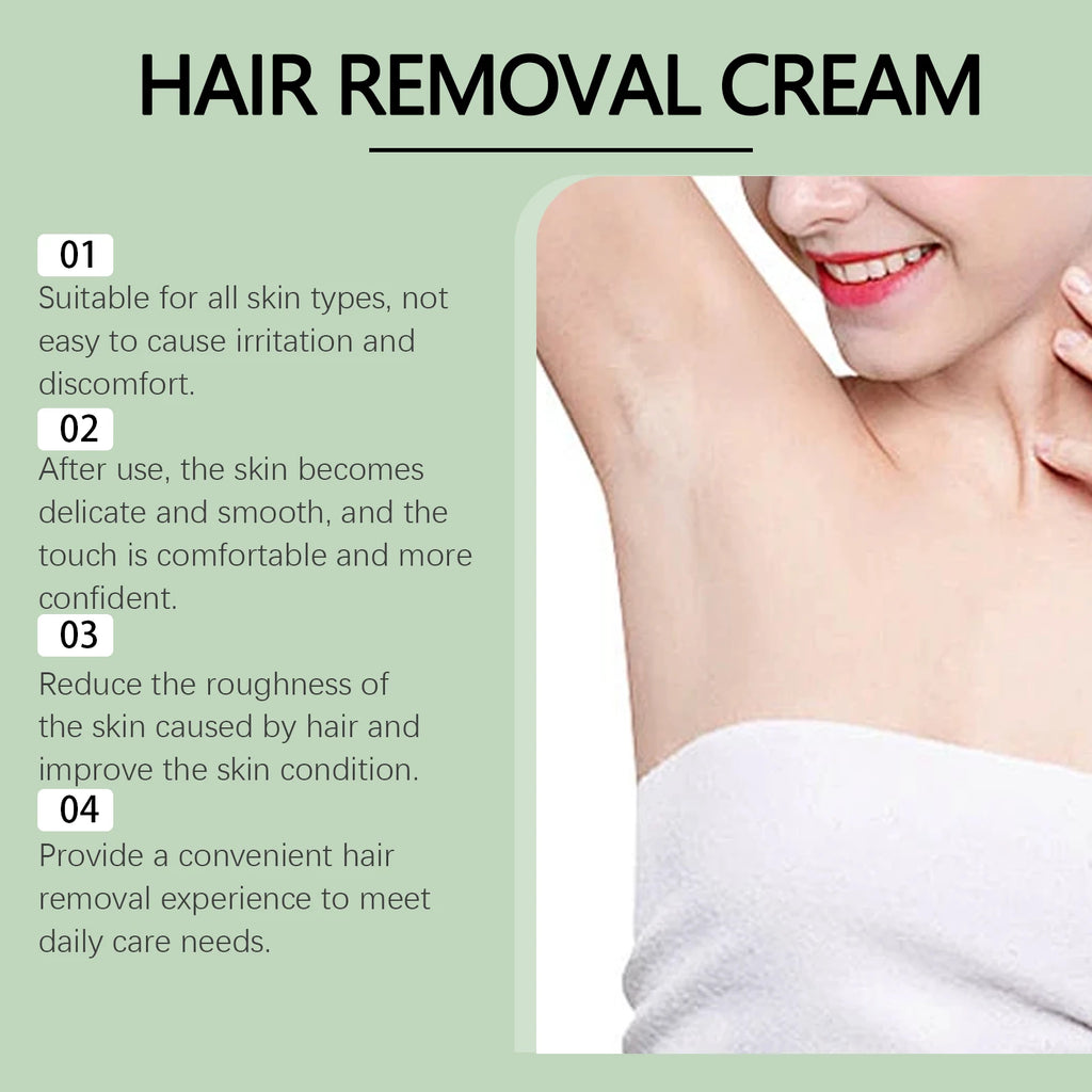Aloe Vera Hair Removal Cream Painless Depilatory Lotion for Smooth Legs Underarms and Body